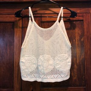 Boho style knit crop top